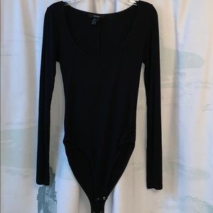 Forever 21 black scoop neck bodysuit